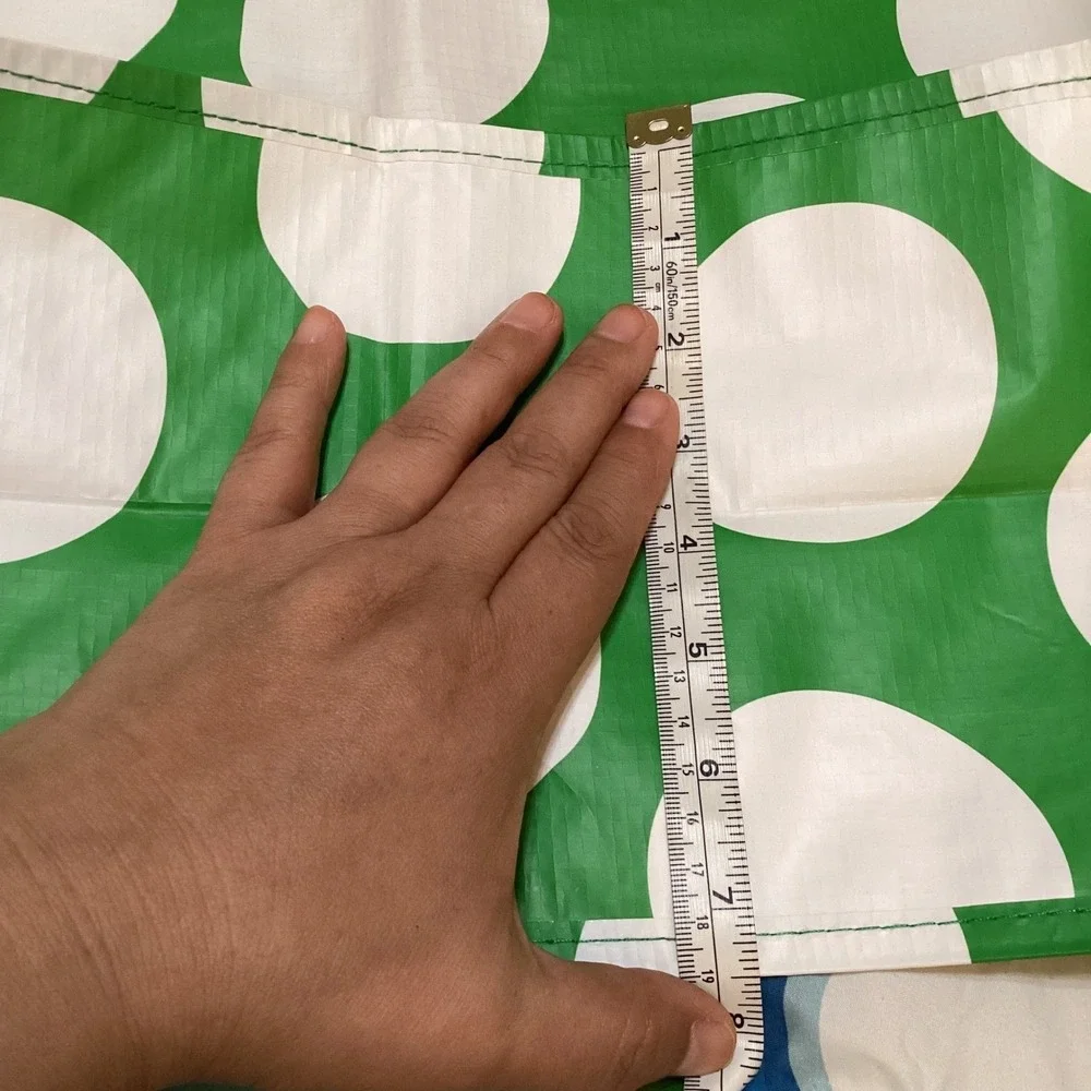 IKEA SÄCKKÄRRA Green White Polka Dot Shopping Grocery Tote Bag 10 gallon